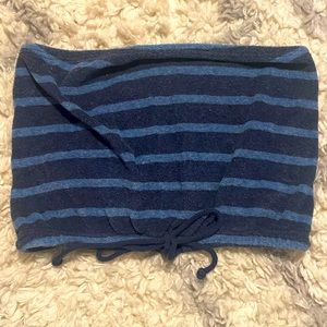 American Eagle stripped blue tube top with tie. Size small.